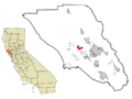 Sonoma County California Incorporated and Unincorporated areas Forestville Highlighted