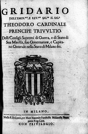 Archivo:Trivulzio, Teodoro – Gridario dell'eminentissimo e reverendissimo signore il signor Theodoro cardinale principe Trivulzio, 1656 – BEIC 15113077