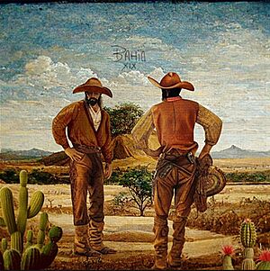 Archivo:Vaqueiros na caatinga, 1810s, Bahia, vaqueiros da Bahia, Vaqueiros baianos
