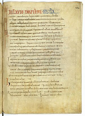 Archivo:De laude Pampilone (c. 990) del Códice de Roda, f. 190r