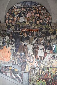 Archivo:Diego Rivera Mural of Mexican History (9778968064)