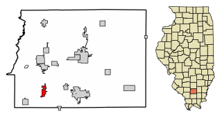 Franklin County Illinois Incorporated and Unincorporated areas Zeigler Highlighted.svg