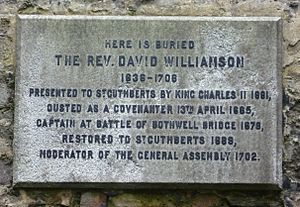 Archivo:Gravestone of the Rev. David Williamson