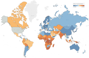 Archivo:List of countries ranked by ethnic and cultural diversity level, List based on Fearon's analysis