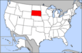 Map of USA highlighting South Dakota