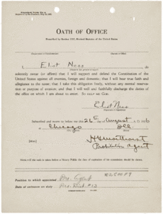 Archivo:Oath of Office for Eliot Ness - NARA - 597835