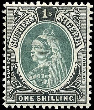 Archivo:Stamp Southern Nigeria 1901 1sh