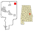 Tallapoosa County Alabama Incorporated and Unincorporated areas Daviston Highlighted