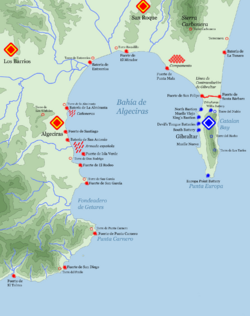 Archivo:Bahía de Algeciras fortificaciones XVIII