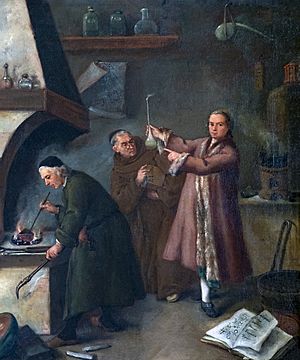 Archivo:Ca' Rezzonico - Gli alchimisti 1757 - Pietro Longhi