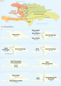 Archivo:Haiti und Dominikanische Republik - Gebietsentwicklung (mit Gebietszuständen)