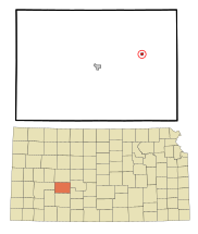 Hodgeman County Kansas Incorporated and Unincorporated areas Hanston Highlighted.svg