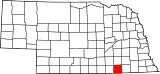 Map of Nebraska highlighting Thayer County.svg