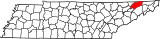 Map of Tennessee highlighting Hawkins County.svg