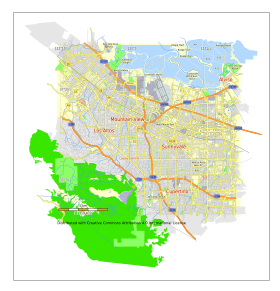 Mountain View city plan California USA.svg