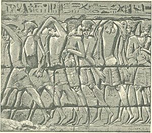 Archivo:Philistine captives at Medinet Habu