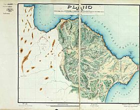 Archivo:Plano del Terreno cedido por el Emperador de Marruecos a la Reyna de España según el Tratado de Vad-Ras 1860
