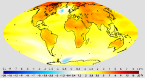 Archivo:Projected change in annual mean surface air temperature from the late 20th century to the middle 21st century, based on SRES emissions scenario A1B