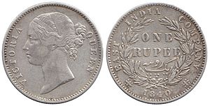 Archivo:Rupee, 1840 - British India, Victoria