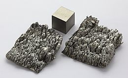 Scandium sublimed dendritic and 1cm3 cube.jpg