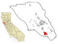Sonoma County California Incorporated and Unincorporated areas Petaluma Highlighted