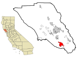 Sonoma County California Incorporated and Unincorporated areas Petaluma Highlighted.svg