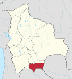 Departamento de Tarija, en Bolivia, donde se encontraron restos de ejemplares de Myocastor perditus.