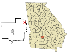 Turner County Georgia Incorporated and Unincorporated areas Rebecca Highlighted.svg