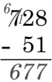 Vertical subtraction example