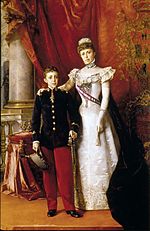 Archivo:Alfonso XIII y María Cristina Regente. 1898. Luis Alvarez Catalá