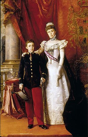 Archivo:Alfonso XIII y María Cristina Regente. 1898. Luis Alvarez Catalá