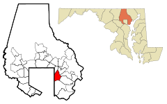 Baltimore County Maryland Incorporated and Unincorporated areas Rosedale Highlighted.svg