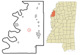 Bolivar County Mississippi Incorporated and Unincorporated areas Pace Highlighted.svg