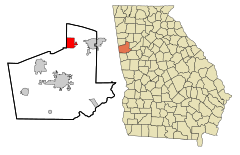 Carroll County Georgia Incorporated and Unincorporated areas Temple Highlighted.svg