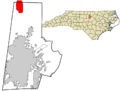 Durham County North Carolina incorporated and unincorporated areas Rougemont highlighted
