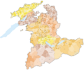 Karte Gemeinden des Kantons Bern farbig 2010