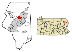 Lackawanna County Pennsylvania Incorporated and Unincorporated areas Blakely Highlighted.svg