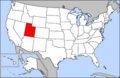 Map of USA highlighting Utah