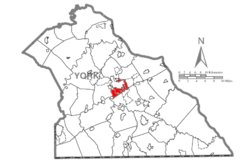 Map of York County, Pennsylvania Highlighting Spring Garden Township.PNG