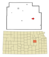Morris County Kansas Incorporated and Unincorporated areas Council Grove Highlighted