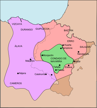 Archivo:Reparto del reino de Navarra tras la muerte de Sancho IV El de Peñalén