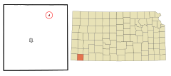 Stevens County Kansas Incorporated and Unincorporated areas Moscow Highlighted.svg
