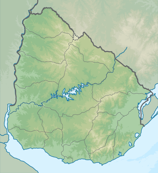 Uruguay topographic location map