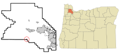 Washington County Oregon Incorporated and Unincorporated areas Gaston Highlighted.svg