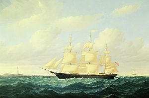 Archivo:William Bradford - ‚Dashing Wave‘ clipper ship off Boston Light
