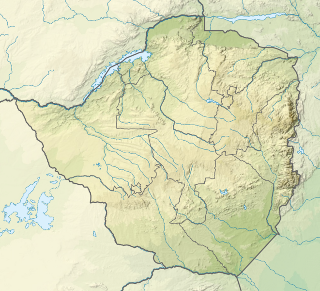 Zimbabwe relief location map
