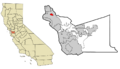 Alameda County California Incorporated and Unincorporated areas Piedmont Highlighted
