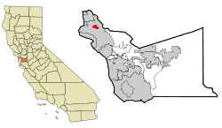 Alameda County California Incorporated and Unincorporated areas Piedmont Highlighted.svg