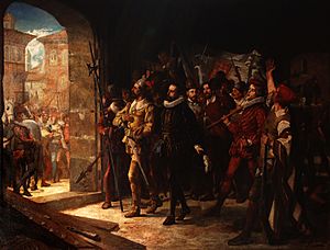 Archivo:Antonio Pérez liberado por el pueblo aragonés en 1591- Manuel Ferran Bayona - 5755
