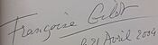 Autographe Francoise Gilot.jpg